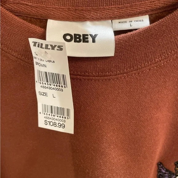 Obey Cherub Brown Crewneck Men’s L